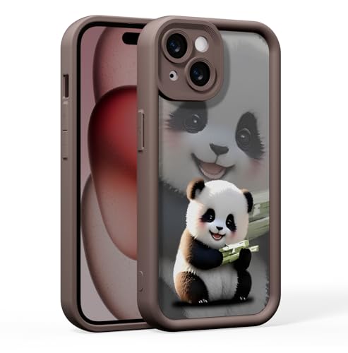 AKABEILA TPU Handyhülle Kompatibel mit iPhone 15 Pro 6.1 Zoll Weiche Liquid TPU Schutzhülle Hülle mit Niedlicher Bambus-Panda Muster von AKABEILA