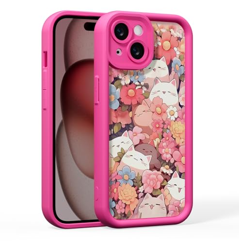 AKABEILA TPU Handyhülle Kompatibel mit iPhone XS Max 6.5 Zoll Weiche Liquid TPU Schutzhülle Hülle mit Katze Blume Muster von AKABEILA