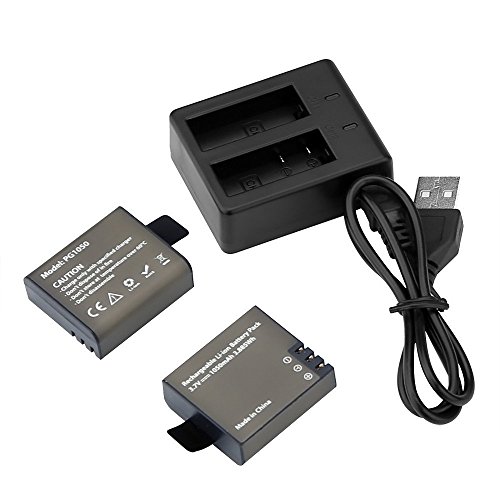 AKASO 2x1050mAh Akku mit USB Dual Charger für EK7000/EK7000 Pro/Brave 4 von AKASO