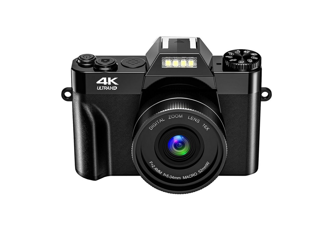 AKKEE Digitalkamera Fotokamera 4K mit 180° Flip 3.0" Bildschirm Kompaktkamera (F=2,4MM f=5,04mm, 48 MP, 16x opt. Zoom, inkl. mit 32GB Karte, 2X1050mAh Akku, automatische Fokussierung, für Kinder Erwachsene Ältere Anfänger) von AKKEE