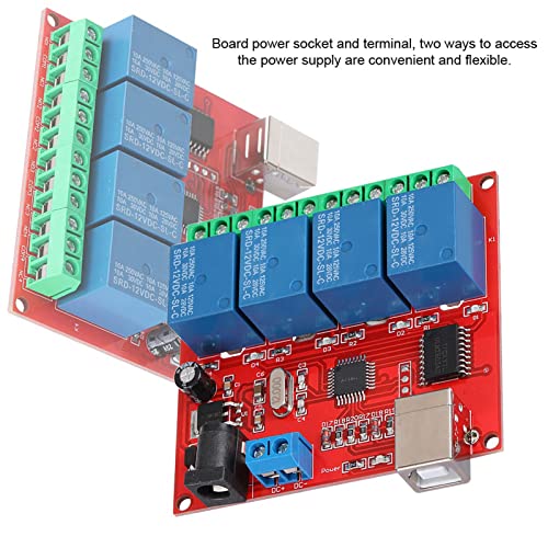 4-Kanal-12-V-Computer-USB-Controller, PC-Relaismodul-Erweiterungsplatine, Verwendung von EdHigh Over Performance USB-Manipulat, 4-Kanal-USB-Relais-USB-Box, 5-V-Relaissteuerung, von AKLOSIPY