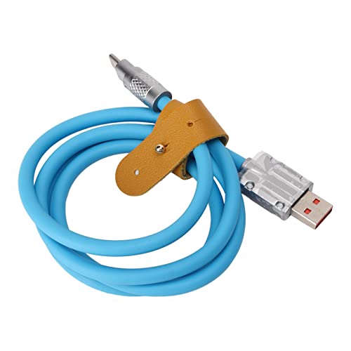 AKLOSIPY 66-W-Schnelllade-Kabel, 3,3 Fuß Langes Flüssigsilikon-Typ-C-Ladekabel für Powerbank-Kamera, Verdicktes Typ-C-Ladekabel in E-Farbe (BLUE) von AKLOSIPY