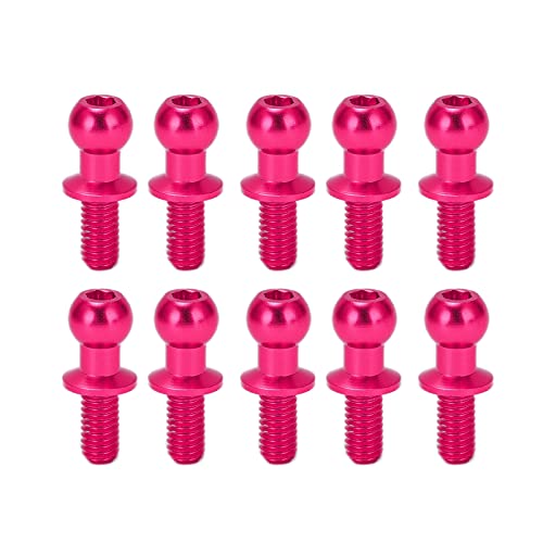 Passend für TT01/02 Ferngesteuertes Auto Spurstangenkopf Kopf 10er Pack 10 Stück Metallkopf S Link Rod End für TT01 TT02 RC CarBlue (PINK) von AKLOSIPY