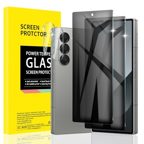 AKLPP 2+2 Pack Blickschutzfolie für Samsung Galaxy Fold 6 mit Kameraobjektivschutz, Anti-Spy Panzerglasfolie Zubehör, Privater Schutz, Anti-Kratzen, Hüllenfreundlich, 9H Härte von AKLPP