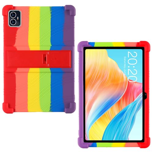 AKNICI Silikon Hülle für TECLAST M50/ TECLAST M50HD/ TECLAST M50 Pro Tablet 10 Zoll mit Integrierter Ständer, Weiches Schutzhülle Cover Case für TECLAST M50/ TECLAST M50HD/ TECLAST M50 Pro, Regenbogen von AKNICI