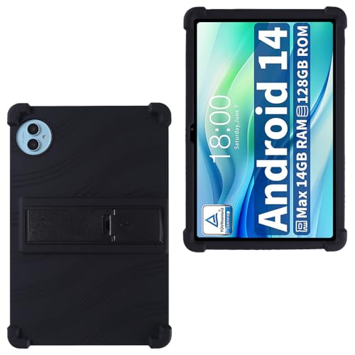 AKNICI Silikon Hülle für TECLAST P50 / TECLAST P50S Tablet 11 Zoll mit Integrierter Ständer, Weiches Schutzhülle Cover Case für TECLAST P50 / TECLAST P50S Tablet 11 Zoll, Schwarz von AKNICI