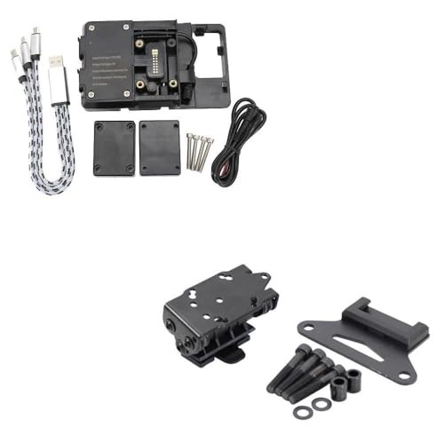 Smartphone Halterung Motorrad Navigation Halterung Für Suzuki Für V-Strom 1000/1050 XT 1000XT 2016-2019 GPS Platte Halterung Telefon Halter USB 1050XT 2019-2021 Handyhalterung Motorrad(B and C) von AKOUFALL