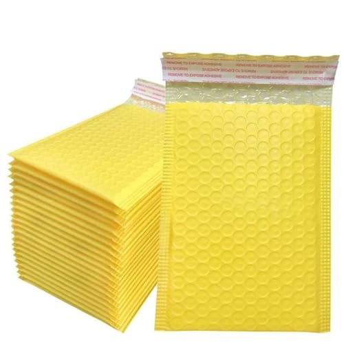 Gepolsterte Briefumschläge, Luftpolsterumschläge, 50 Stück, Umschläge for Versandtaschen, gepolsterte Umschläge for Verpacken, Versiegeln, Versenden, Geschenkpolsterung(Yellow,13 * 18cm) von ALANIZ