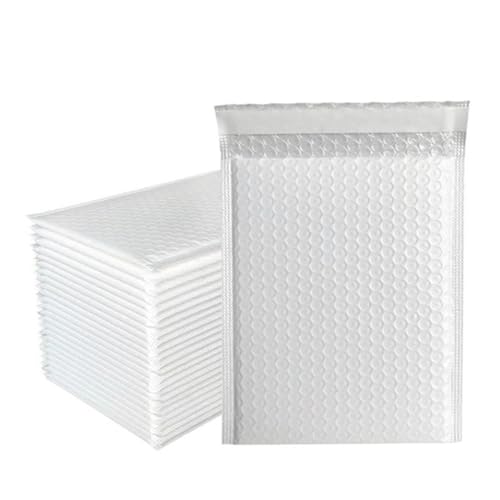 Gepolsterte Umschläge, Luftpolsterumschläge, 100 Stück, Luftpolsterverpackung, Briefumschläge, Poly-Umschlag for den Versand, selbstklebende Luftpolstertasche, Polsterung(White,13 * 18cm) von ALANIZ