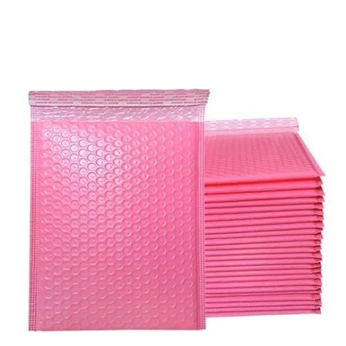 Gepolsterte Umschläge, Luftpolsterumschläge, 50 Stück, Luftpolsterumschläge, gepolsterte Briefumschläge, Poly for Verpacken, selbstklebende Versandtasche, Luftpolstertasche(Pink,13 * 18cm) von ALANIZ