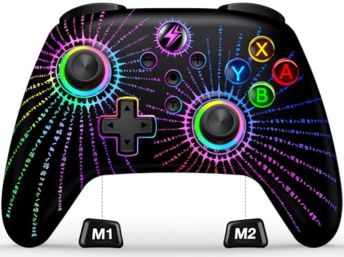 ALEEMTRY Switch Controller, Wireless Controller Switch mit RGB Joystick/Programmierbare & Sync Tasten/1000mAh, Controller Switch für Switch/Lite/OLED von ALEEMTRY