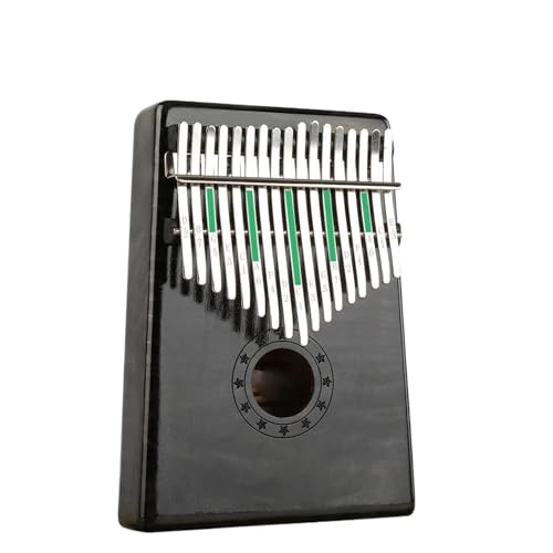 Kalimba 17 Schlüssel Kalimba 17-Tasten-Daumenklavier Aus Ahorn Mit Einzelplatte Musik-Stimmhammer Tragbares Professionelles Fingerklavier(Black) von ALFAAL