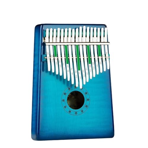 Kalimba 17 Schlüssel Kalimba 17-Tasten-Daumenklavier Aus Ahorn Mit Einzelplatte Musik-Stimmhammer Tragbares Professionelles Fingerklavier(Blue) von ALFAAL