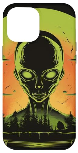 Hülle für iPhone 12 Pro Max Niedlicher grüner Alien-Kopf UFO Space Face || Alien von ALIEN theme