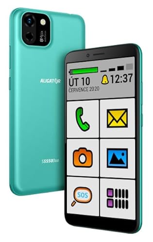 ALIGATOR S5550 Senior Smartphone 2xSIM, 4G, LTE, 4X Core 64bit CPU, 5.5" Display, WLAN, 16GB, Android, FM Radio (Grün) von ALIGATOR