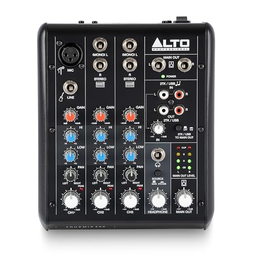 Alto TrueMix 500 Mischpult mit XLR Mic In und USB Audio Interface für Podcasting, Live Performance, Streaming, Recording, DJ - Mac & PC von ALTO PROFESSIONAL