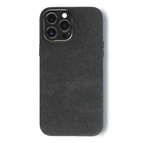 ALTRAALMA Alcantara Handyhülle für iPhone 16 Serie, kompatibel mit Mag-Safe Kabellosem Laden, Alcantara Full-Wrap Phone Case (iPhone 16 Pro Max, Schwarz) von ALTRAALMA