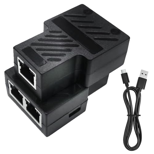 AMANKA RJ45 Splitter 1 auf 2 Erweiterungsadapter für LAN Switches, Gigabit Ethernet Splitter, Netzwerk Switches/Router/Hubs/Xbox/PS4/Smart TVs und andere Netzwerkgeräte von AMANKA