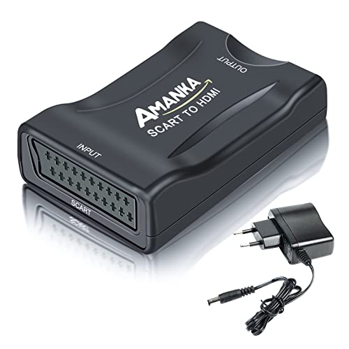 AMANKA Scart auf HDMI Konverter Video Audio Wandler 1080P HD Adapter für HDTV VHS STB Xbox PS3 Sky DVD Blu-ray usw von AMANKA