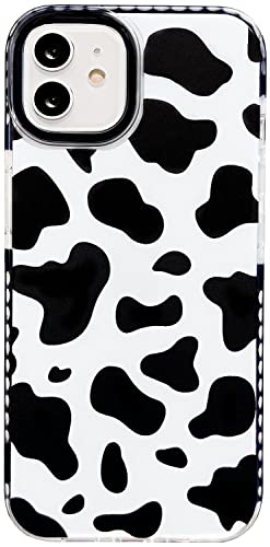 AMART für iPhone 12/iPhone 12 Pro Hülle Kuh Muster,Durchsichtig mit Kuh Drucken Aesthetic Motiv Weiche Silikon Stoßfest Schutzhülle Cover Schwarz HandyHülle für iPhone 12/iPhone 12 Pro(6.1 Zoll) von AMART
