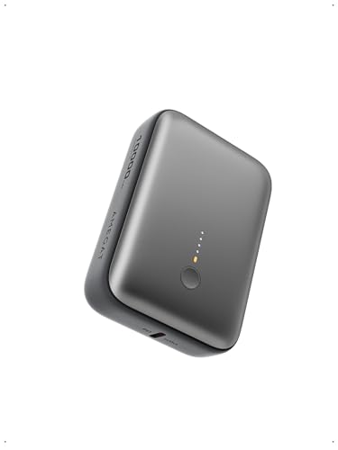 AMEGAT Powerbank 10000mAh, 22.5W Mini Power Bank USB C Input&Output Klein Aber Stark Externe Handyakkus Kompatibel mit Smartphones, Tablets, Laptops, Ohrhörer und mehr (Sturmgrau) von AMEGAT