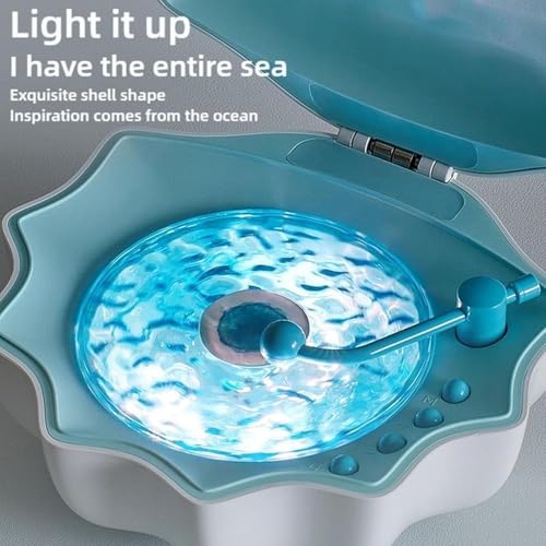 AMHSNIJI Shell Bluetooth-Lautsprecher, LED Shell Water Wellpappen-Bluetooth-Lautsprecher, Wave Retro Bluetooth-Schallplattenspieler, Bluetooth-Plattenspieler, komfortabler Shell-Lautsprecher von AMHSNIJI