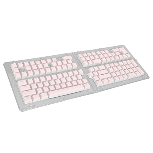 AMONIDA Tastenkappen, Zweifarbige Spritzguss-Tastaturdekoration 129-Tasten-Nullglanz-Matttastatur-Tastenkappen für Mechanische Tastaturen (Rosa) von AMONIDA