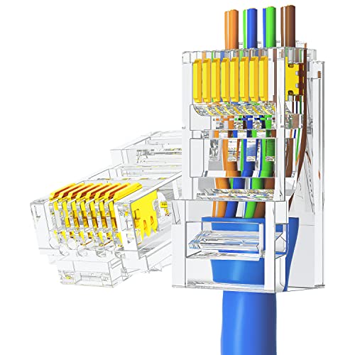 AMPCOM Cat6 RJ45 Stecker Netzwerkstecker für ungeschirmte solide oder Standardkabel (100 Stück) von AMPCOM