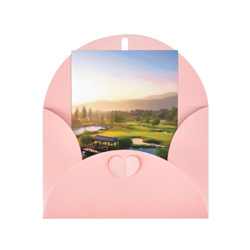 AMREWQYL Bedruckte Dankeskarte mit Umschlag, Motiv: Golf Resort Park, 10,2 x 15,2 cm von AMREWQYL