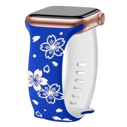 AMSKY Flower Band Kompatibel mit Apple Watch Armband 40mm 46mm 41mm 38mm 42mm 45mm 44mm Damen, Graviert Silikon Armbänder mit Blumen Floral Muster Kompatibel mit iWatch Armband Se 10 9 8 7 6 5 4 3 2 1 AMSKY Flower Band Kompatibel mit Apple Watch Armband 40mm 46mm 41mm 38mm 42mm 45mm 44mm Damen, Graviert Silikon Armbänder mit Blumen Floral Muster Kompatibel mit iWatch Armband Se 10 9 8 7 6 5 4 3 2 1 von AMSKY