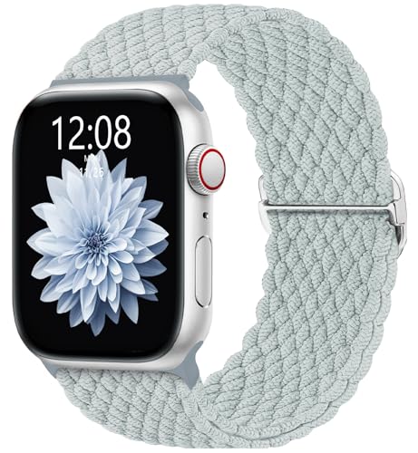 AMSKY Geflochten Band Kompatibel mit Apple Watch Armband 40mm 46mm 44mm 45mm 41mm 42mm 38mm 49mm Damen Herren, Textil Stoff Kompatibel mit iWatch Armband Se Ultra Series 10 9 8 7 6 5 4 3 2 1 von AMSKY