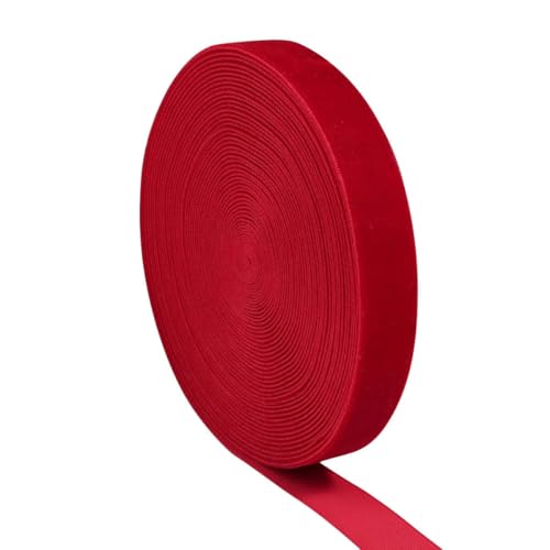 Samtband 5–10 Yards/Los, weinrotes einseitiges Samtband for Verpacken handgefertigter Blumensträuße, DIY, Weihnachts-, Home-Party-Dekoration(Red,20mm 10Yards) von AMZBNEIDI