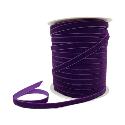 Samtband 6/10/25/38 mm Hochzeitsdekorationsband, 3/5 Yards(Purple,10mm x 5yards) von AMZBNEIDI