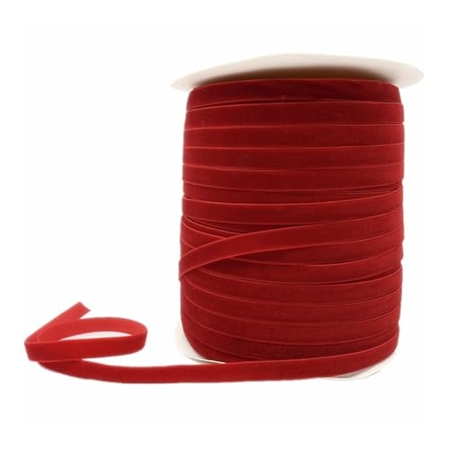 Samtband 6/10/25/38 mm Hochzeitsdekorationsband, 3/5 Yards(Red,15mm x 5yards) von AMZBNEIDI