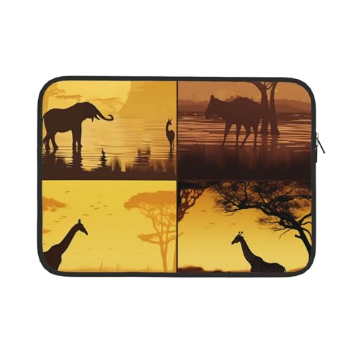 Afrikanische Graslandtiere Computertasche 13/15 Zoll Laptop Sleeve Tragbare Business Tasche Dokumentenaufbewahrungstasche 15 Zoll von ANABPRMA