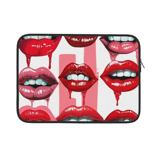 Red Lips Collection Computertasche 13/15 Zoll Laptop Sleeve Tragbare Business Tasche Dokumentenaufbewahrungstasche 15 Zoll von ANABPRMA