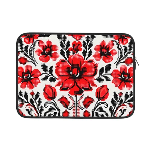 Ukrainische Stickerei Stil Rose Computer Tasche 13/15 Zoll Laptop Sleeve Tragbare Business Tasche Dokument Aufbewahrungstasche 13 Zoll von ANABPRMA