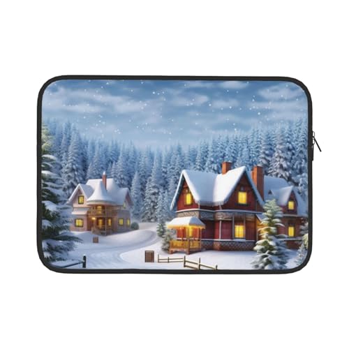 Weihnachten Winter Happy Scene Computertasche 13/15 Zoll Laptop Sleeve Tragbare Business Tasche Dokument Aufbewahrungstasche 15 Zoll von ANABPRMA