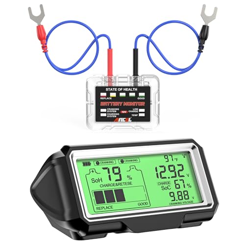 ANCEL BM200Pro Auto Batterie Monitor, 433mhz Wireless Radio Frequency Batteriewächter 12V, KFZ Batterietester mit Charging & Cranking Test & Alarm-Funktion, Battery Analyzer für Auto LKW ATV SUV Boot ANCEL BM200Pro Auto Batterie Monitor, 433mhz Wireless Radio Frequency Batteriewächter 12V, KFZ Batterietester mit Charging & Cranking Test & Alarm-Funktion, Battery Analyzer für Auto LKW ATV SUV Boot von ANCEL