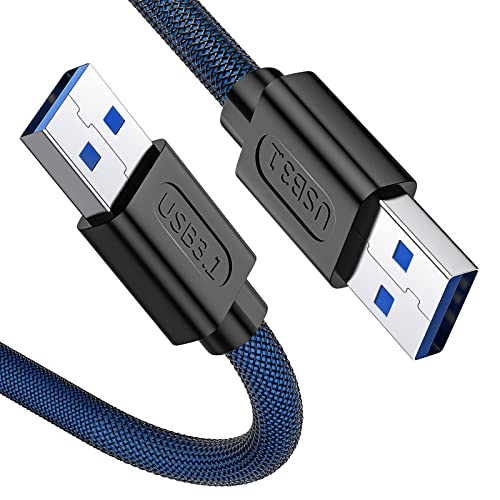 ANDTOBO USB 3.0 Kabel, USB A Stecker auf A Stecker Kabel Verdoppeln Enden USB Kabel kompatibel mit Festplattengehäuse, DVD Player, Laptop Cool (0,5M) –Blau von ANDTOBO