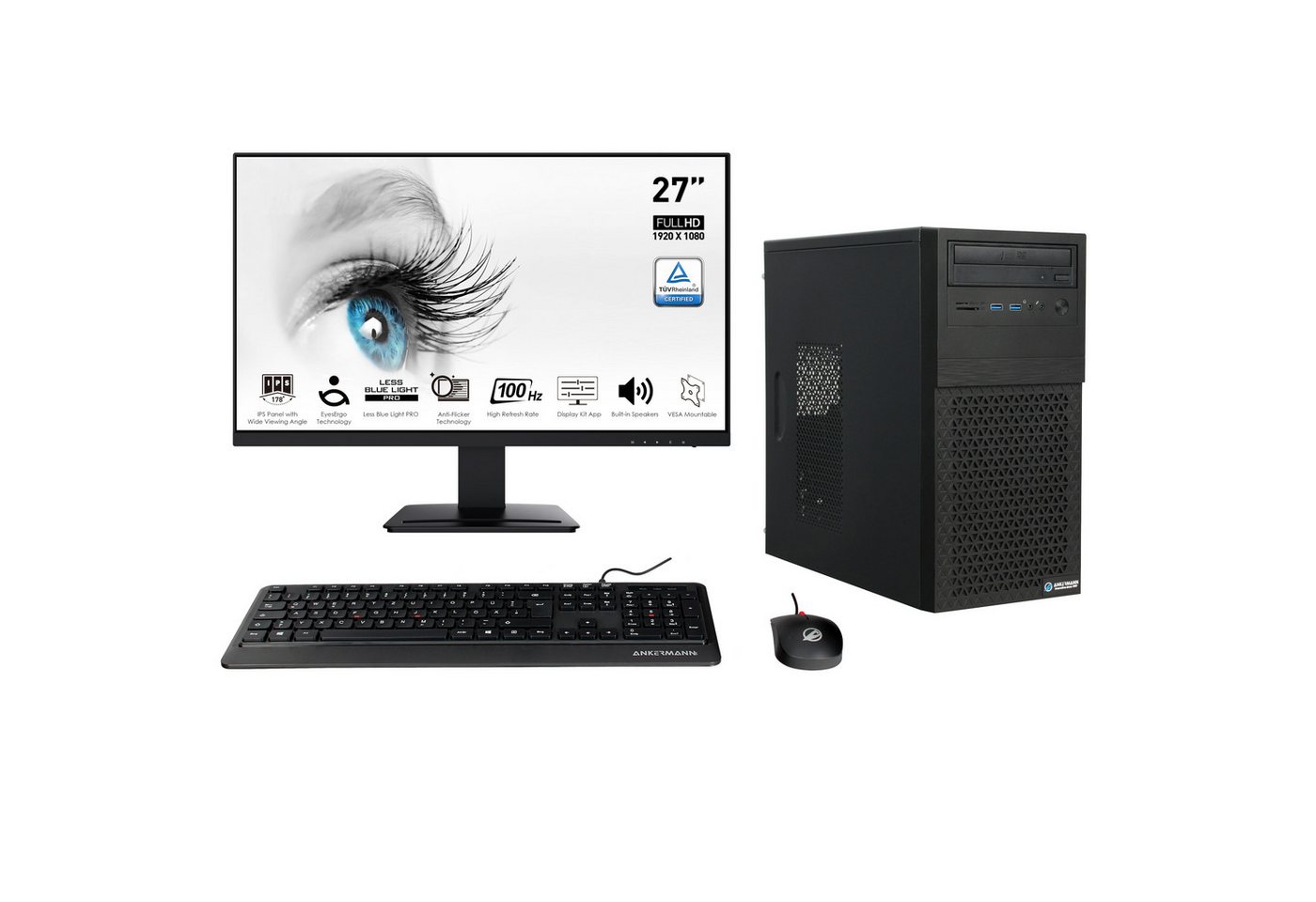 ANKERMANN-PC Work Business Leise PC-Komplettsystem (Intel Core i7 6700, Quadro 600, 32 GB RAM, 1000 GB SSD) von ANKERMANN-PC