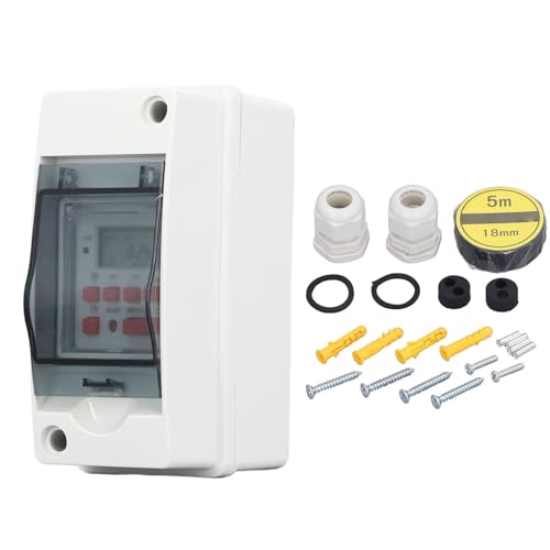 ANKROYU Timer -Switch, 7 -Tage 28 -Off -Zeitplan für programmierbare Timer, LCD -Display Digital Timer Switch mit Wasserfest für Poolpumpenheizungen ANKROYU Timer -Switch, 7 -Tage 28 -Off -Zeitplan für programmierbare Timer, LCD -Display Digital Timer Switch mit Wasserfest für Poolpumpenheizungen von ANKROYU