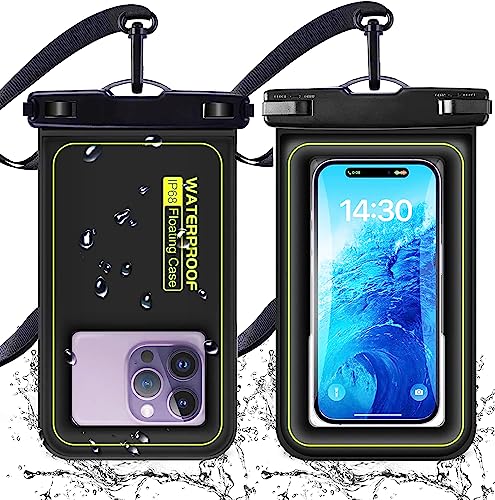 Wasserdichte Handytasche, schwimmend, groß, wasserdicht, für iPhone 14 13 12 11 Pro Max XS XR X Galaxy S21 Samsung S22 bis 7,5 Zoll, PVC IPX8 Unterwasser-Handyschutz von ANLEDDA