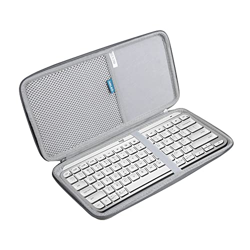 Anleo Hartschalentasche für Logitech MX Keys Mini Minimalistische kabellose beleuchtete Tastatur (Grau) von ANLEO