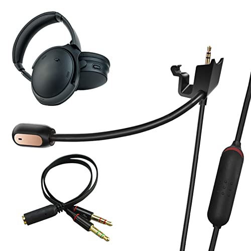 Boom Mikrofonkabel Kompatibel mit Bose QC35 II Ersatzkabel, QCSE, QC45, QC35 Gaming Headset/3,5 mm Kopfhörerkabel mit Galgenmikrofon für Xbox Controller, PS5, PS4, PC (Mikrofon-Stummschalter) von ANLINKSHINE
