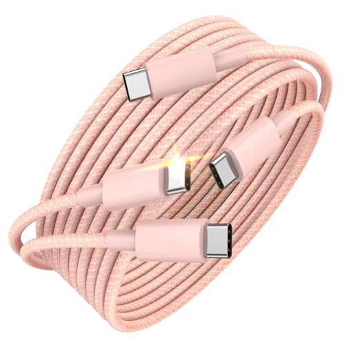 ANMIEL 240W USB C Kabel 2M Typ C zu Typ C Kabel 48V/5A Schnellladung PD3.1 Kompatibel mit iPhone 15, Samsung S23/22, MacBook Air Pro 2020, iPad Pro Pink-2Pack von ANMIEL