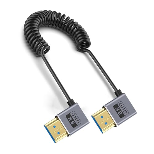 ANMITI Dünnes 8K60Hz 2.1-Videokabel Mit 48 Gbit/s Spirale Und Federdesign Kabel Für Mehr Flexibilität Und Haltbarkeit. 70 cm (27 56 Zoll). von ANMITI