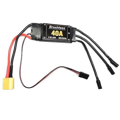 ANNJUC 2-4S 40A Brushless ESC Drohne Flugzeuge Teile 40A bürstenloser ESC XT60 Geschwindigkeitsregler Motor für RC FPV Quadcopter Hubschrauber von ANNJUC