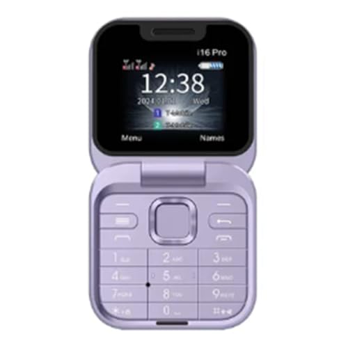 ANNJUC Mini-Flip-Handy, FM-Radio, Sprache, Blacklist, Geschwindigkeitswahl, Vibration, 2 SIM-Karte, kleines Display, faltbares Telefon, einfache Installation, Violett von ANNJUC