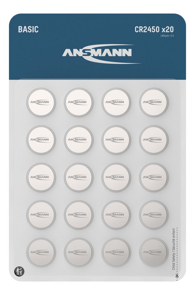 ANSMANN AG Basic 20x CR2450 / CR-2450 / DL2450 / ECR2450 Knopfzelle von ANSMANN AG